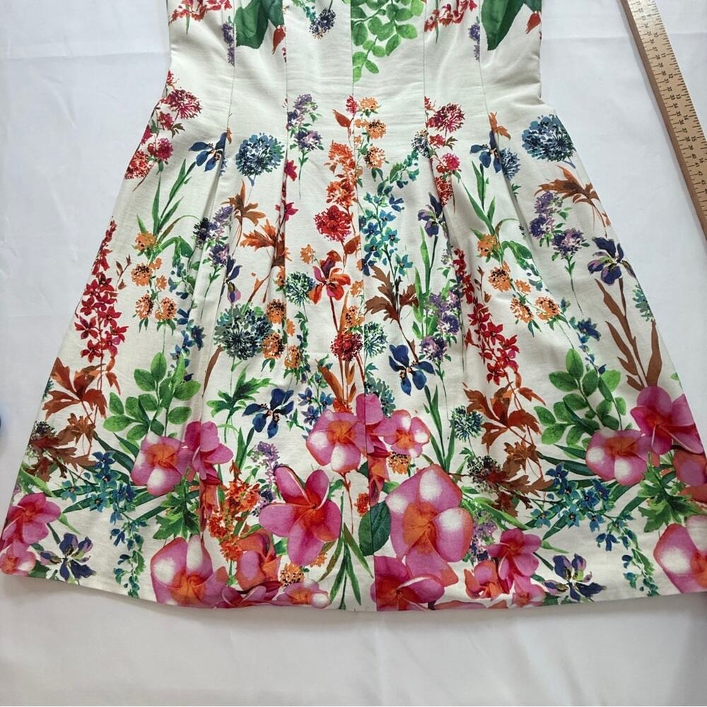 Gabby Skye Floral Fit & Flare Sleeveless Dress White Multicolor Size 8P - Picture 5 of 14